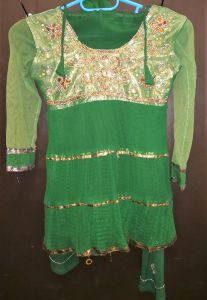 Kids Costumes to Hire - Indian - Traditional Green Top & Pants - GIRL